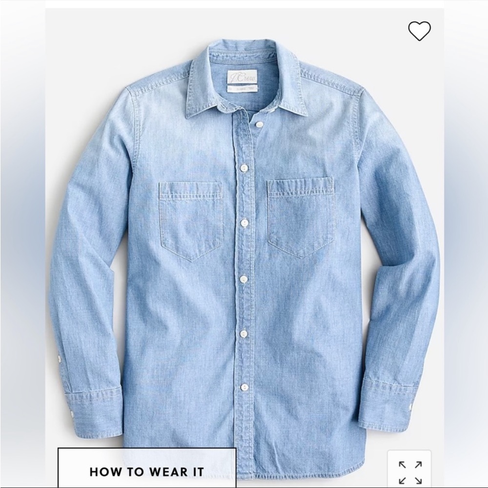 J. Crew slim-fit button shirt chambrays light denim 10 L worn only a few times.